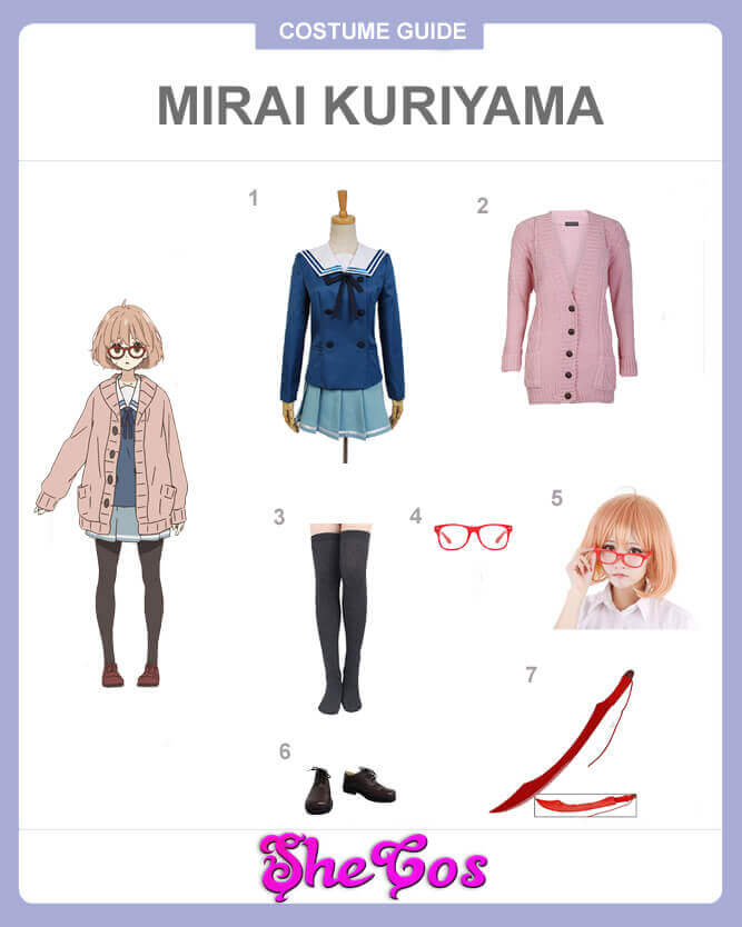 Beyond the Boundary Kyokai no Kanata Kuriyama Mirai Cosplay Costume