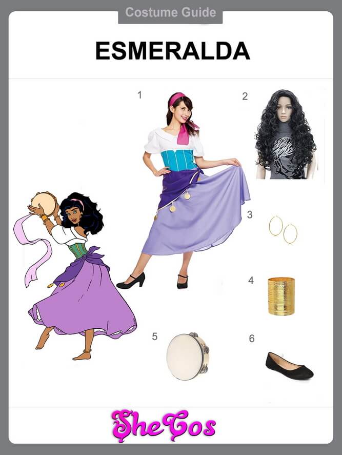 Esmeralda Cosplay Costume Full Outfits